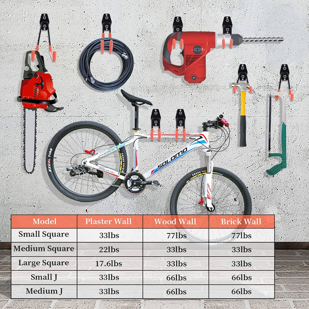 ☆ Custom Garage Hanger CK Ver.3 3-H Garage Wall Hooks 14 Pack, Garage Hooks Heavy Duty with